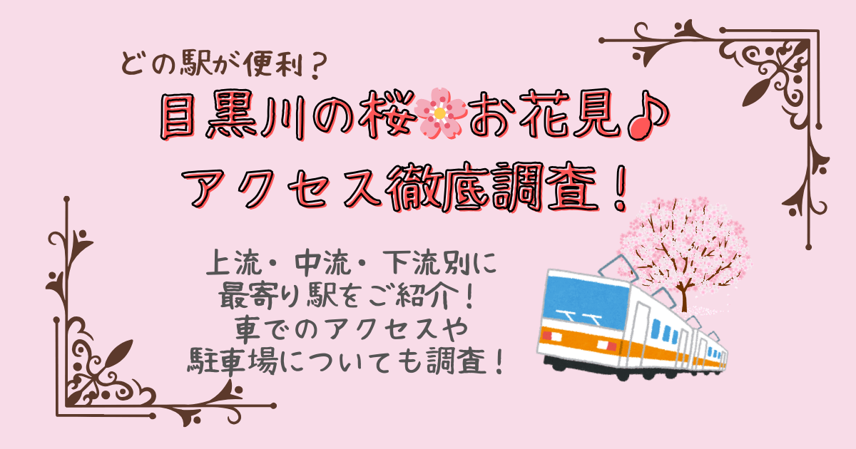 目黒川　桜　お花見　桜まつり　アクセス　最寄り駅　車　駐車場　お花見マップ